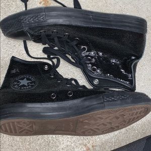 black sequined converse